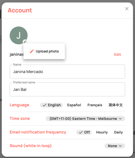 Profile Settings