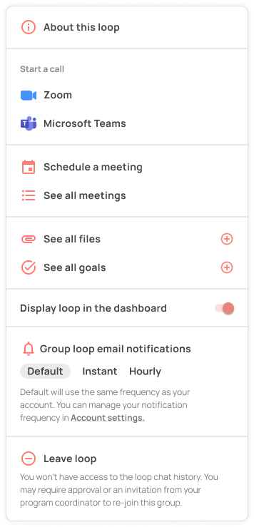 Adjusting your Group Loop notifications