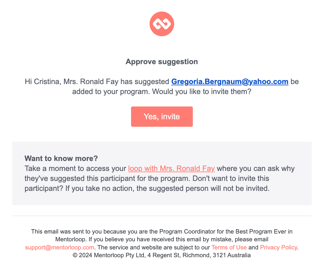 Email notification