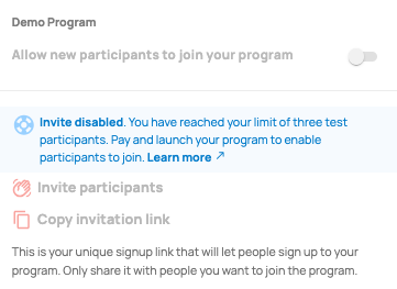 Invite is disabled