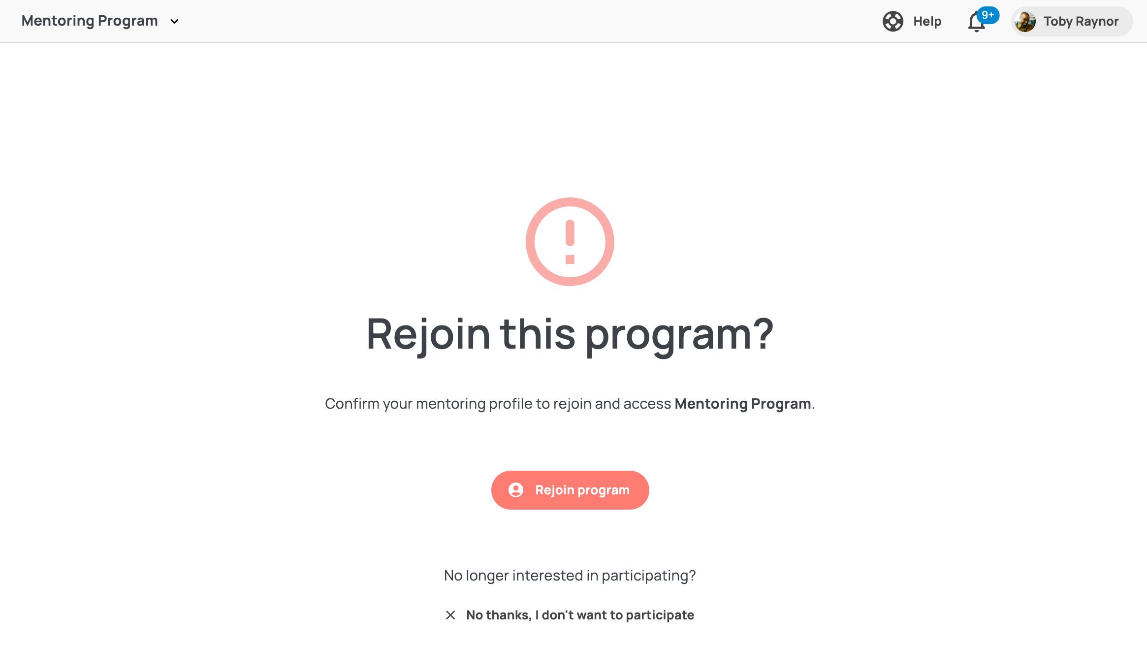 Removed from program view