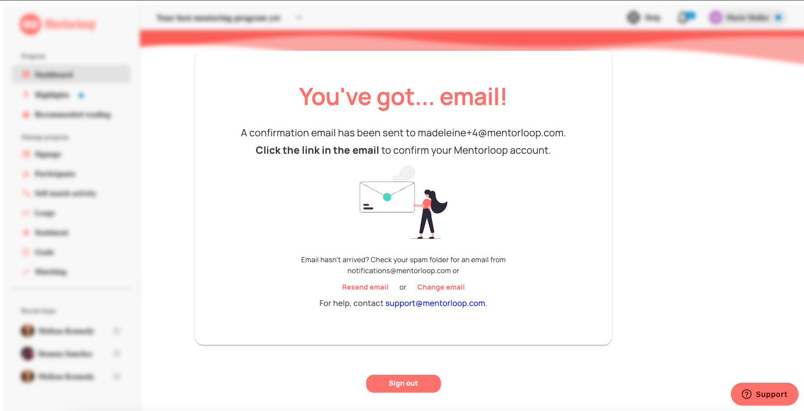 Confirmation email