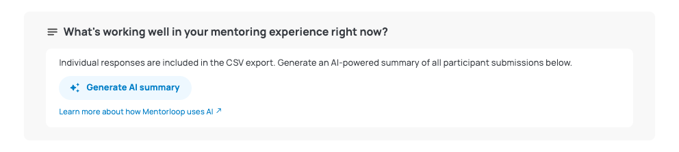 Survey AI summary button